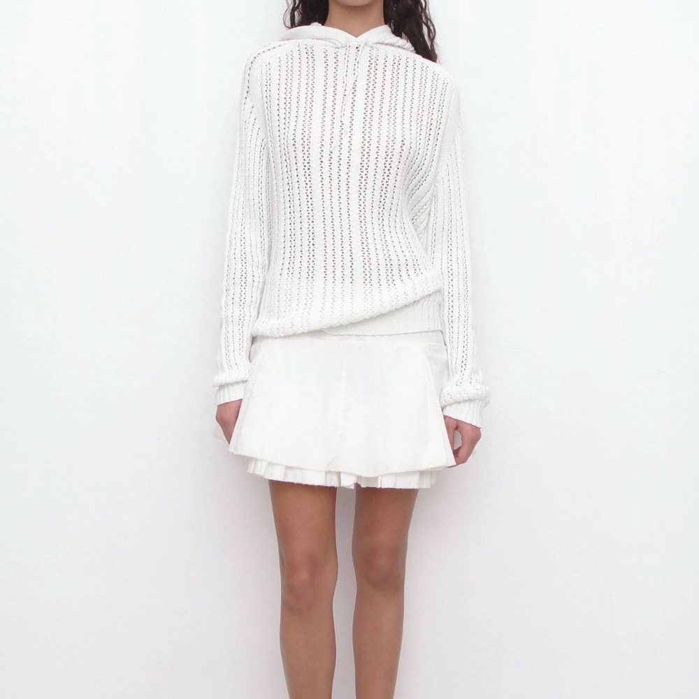 Gimaguas Bridget Knit Hoodie, White, Size Small